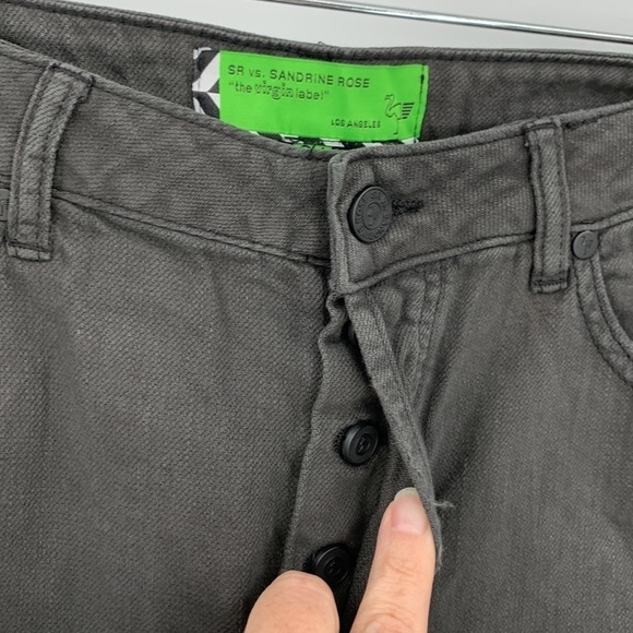 Sandrine Rose distressed Carbone gray skinny jeans ankle flax denim pants new 27 - Picture 5 of 7